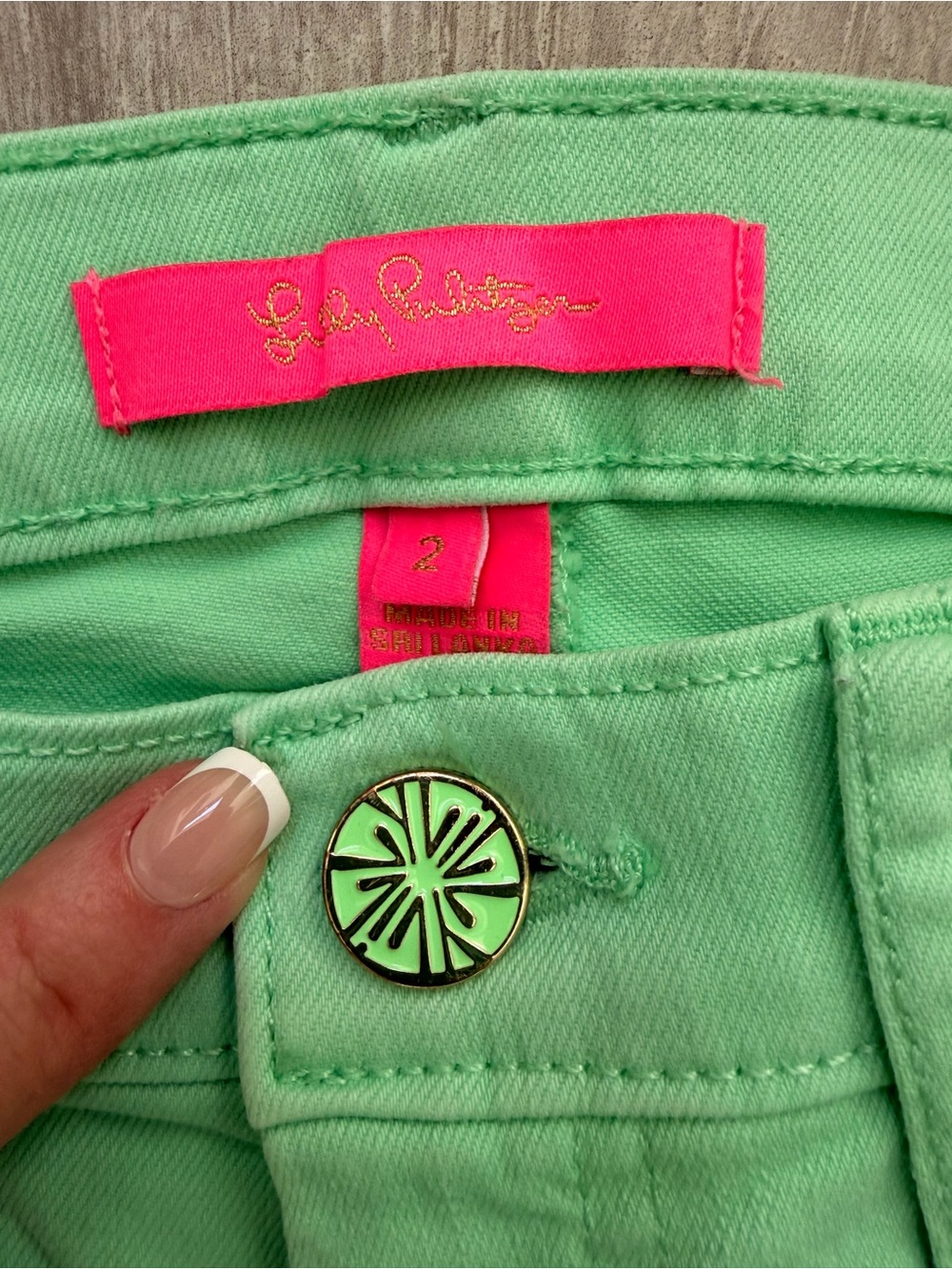 Lilly Pulitzer Mint Green Cropped Frayed-Hem Jeans - Picture 6 of 9